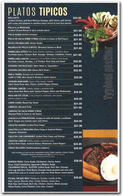 menu